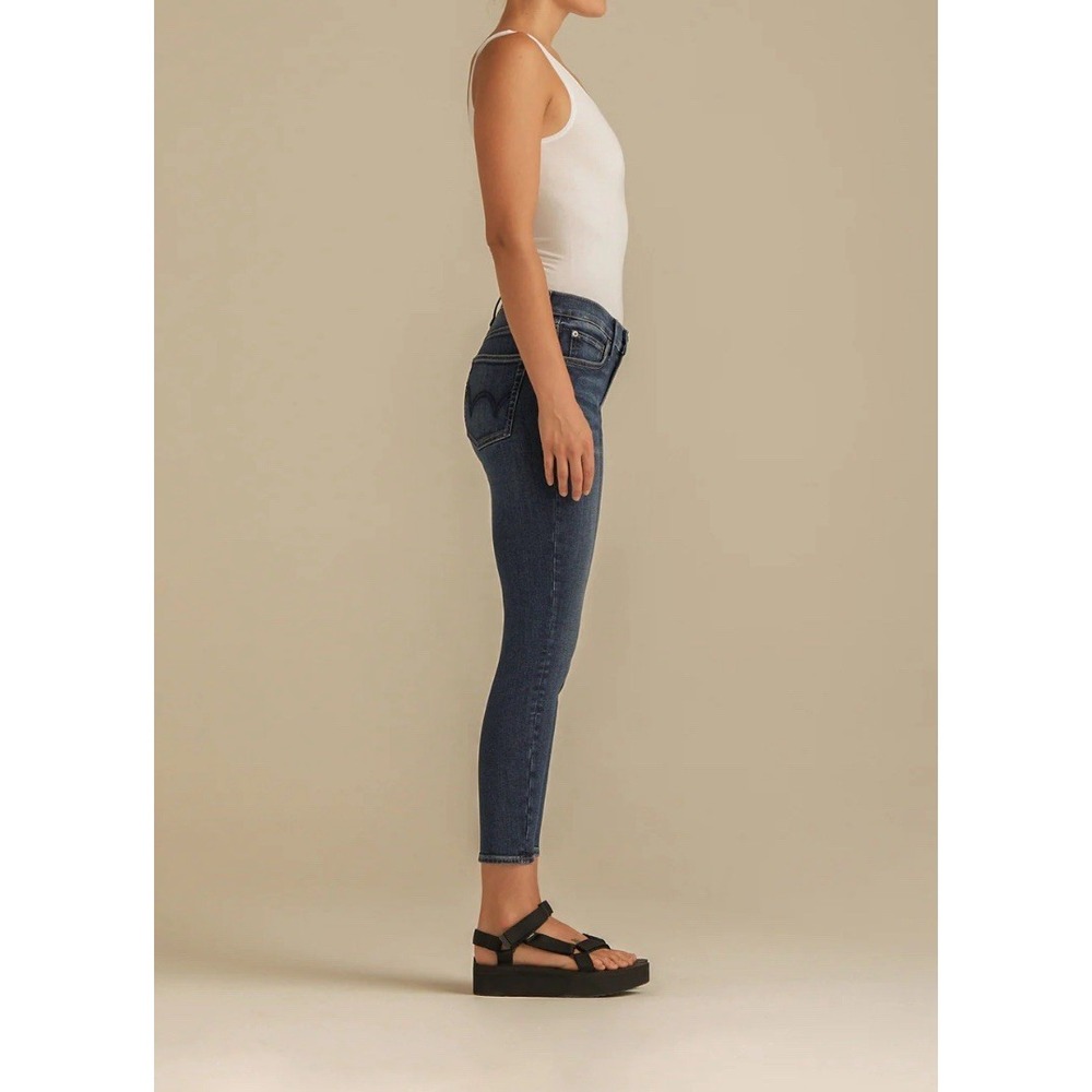 Edwin Pixie Crop 9" Mid‎ Rise Skinny Jeans Ritual Color Size 32 - Picture 3 of 15